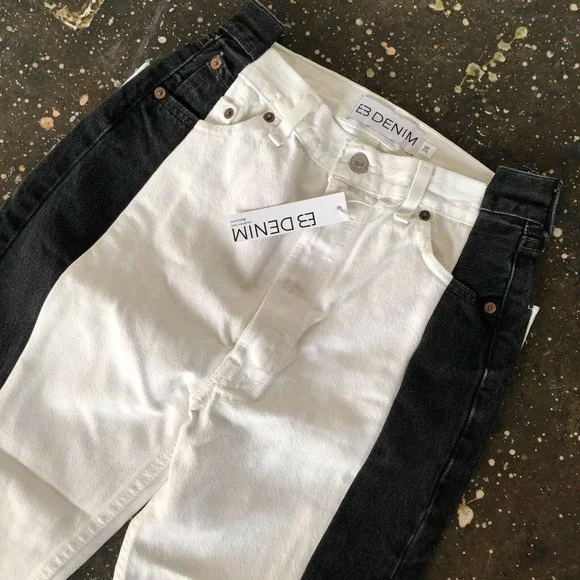EB Denim Two Toned Jeans Black White High Waist 26